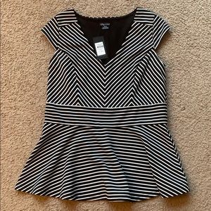 City chic striped peplum top